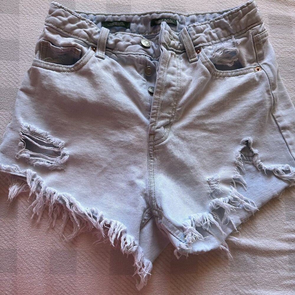 Whitewashed Denim Shorts